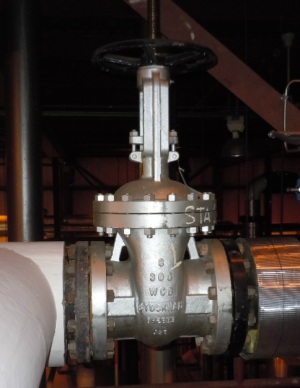 industrial valve prior to fitting of insulation cover