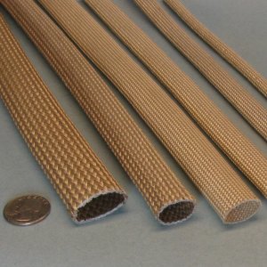 High Temperature Heat Flame Fire Resistant Saturated Fiberglass Anti-Fray Sleeve Wire Cable Hose Protection