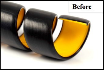 Spiral Wrap HDPE Wire Cable Hose Abrasion Wear Protection with visual wear indication