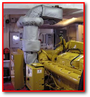 Marine engine thermal blanket protection system