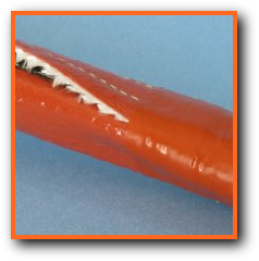 Firesleeve with velcro with end wrap silicone rubber tape overwrap