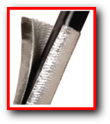 high temperature heat reflecting aluminum coated fiberglass split sleeve