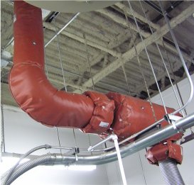 Thermal protection removable blanket for industrial marine engine generator